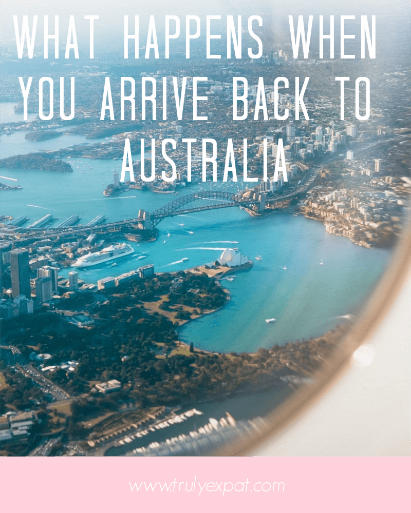 arriving back into australia